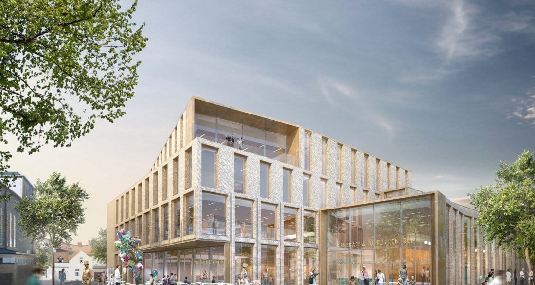 Så här fint blir Falkenbergs Kunskaps- och kulturcentrum. Illustration: Fojab Arkitekter